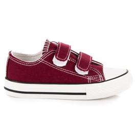 Tênis infantis com velcro Bordeaux multicolorido vermelho