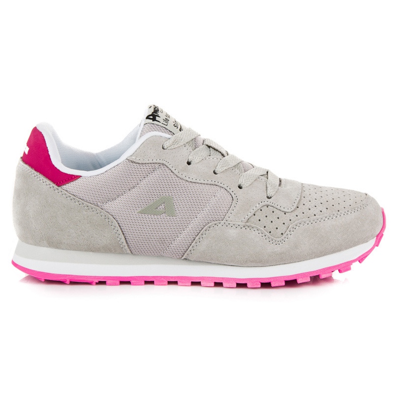 American Club Sapatos Esportivos Americanos de Couro cinza