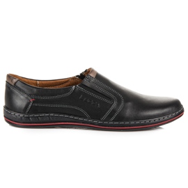 Sapatos slip-on feitos de couro lucca preto