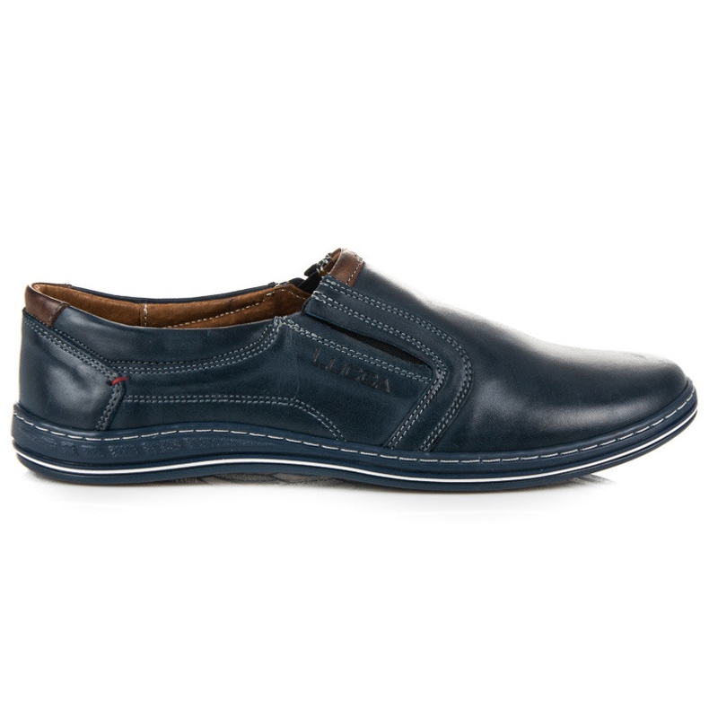 Sapatos slip-on feitos de couro lucca azul Sapatos slip-on feitos de couro lucca azul