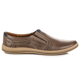 Sapatos slip-on de couro lucca marrom