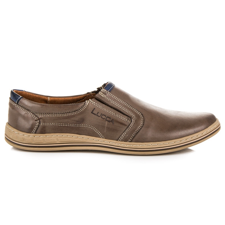Sapatos slip-on de couro lucca castanho