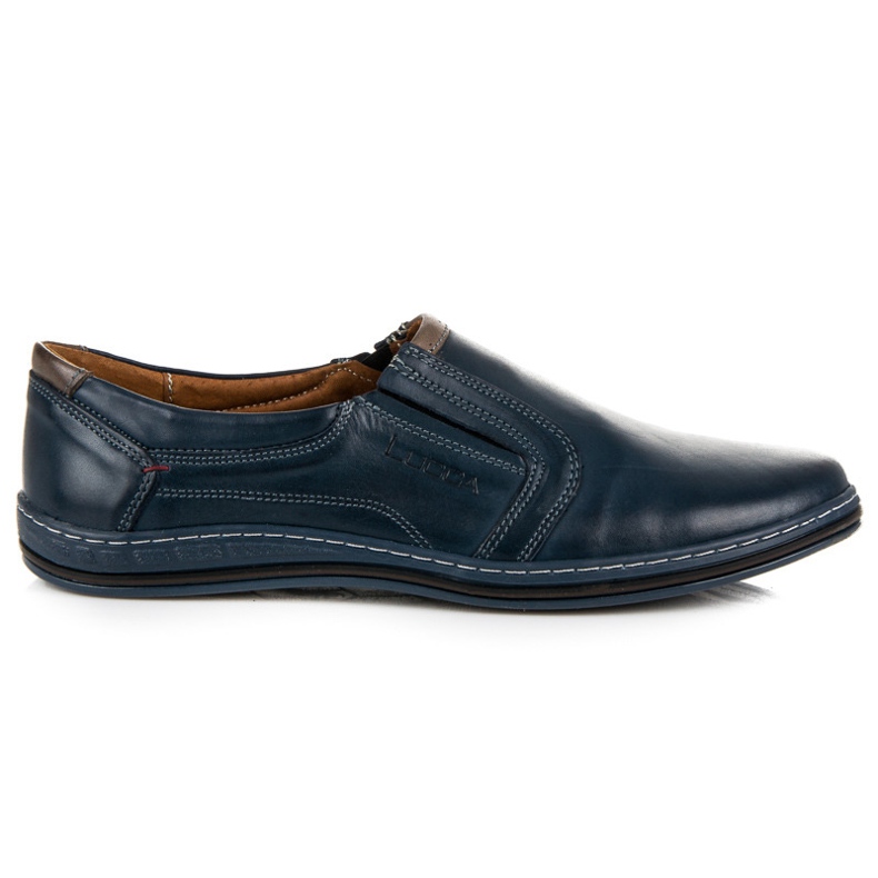 Sapatos slip-on feitos de couro lucca azul