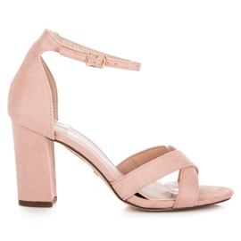 Seastar Sandália de salto alto rosa claro