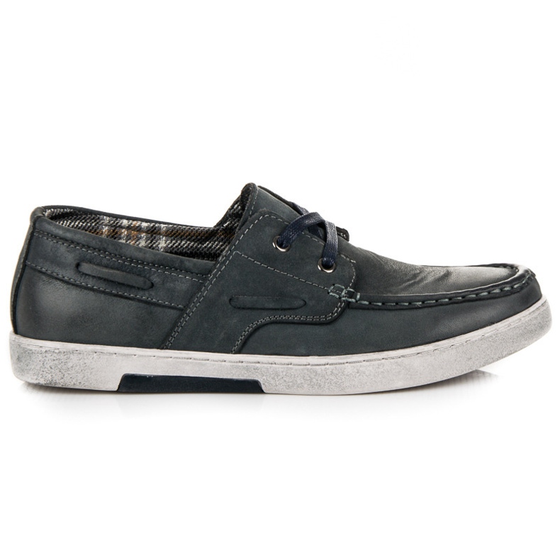 Mocassins de couro new age cinza