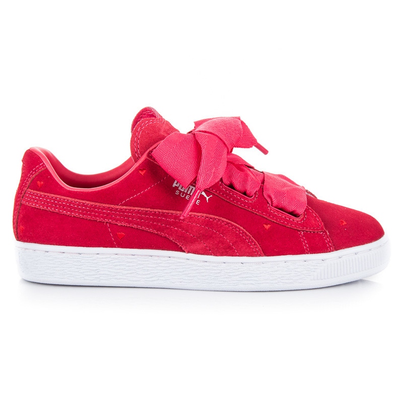Puma camurça coração valentine jr rosa