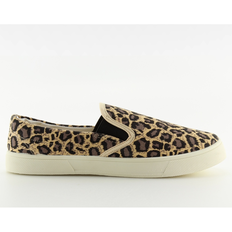 Tecido de leopardo macio 7TX-TJ85392 slip-on castanho