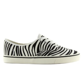 K-75 Tênis Zebra com cadarço preto branco