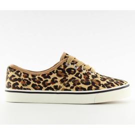 K-75 Tênis Leopard com cadarço castanho