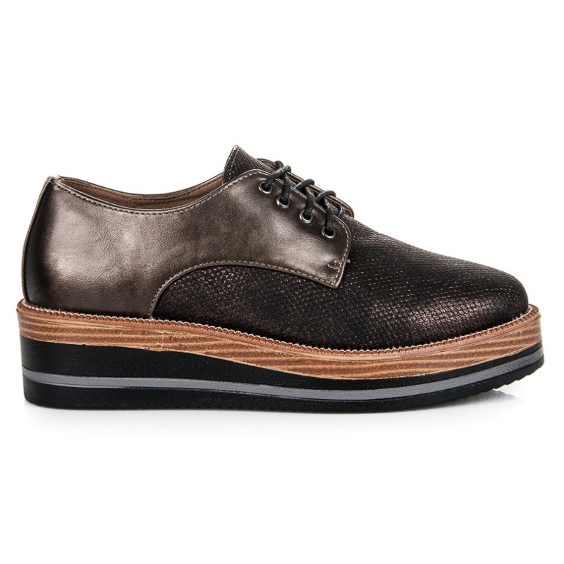 Kylie sapatos de cunha elegantes castanho