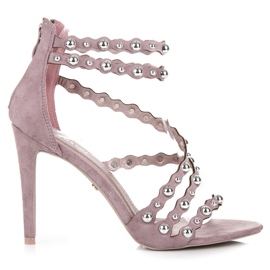 Seastar Sandálias de salto alto com zíper roxo