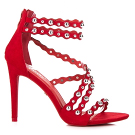 Seastar Sandálias de salto alto com zíper vermelho