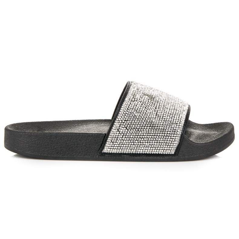 Girlhood chinelos pretos com cristais