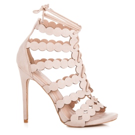 Seastar Sandálias amarradas com salto agulha marrom