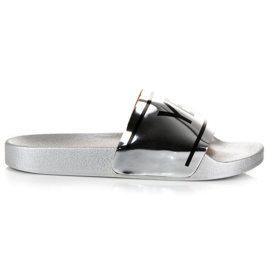 Ideal Shoes Chinelos de prata sim ou não cinza