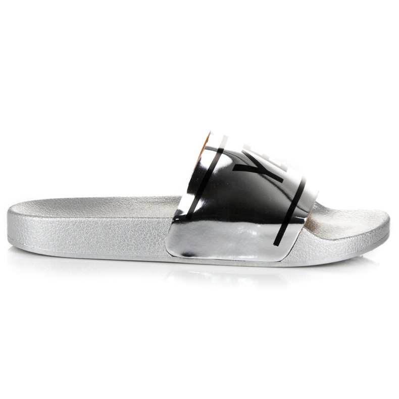 Ideal Shoes Chinelos de prata sim ou não cinza