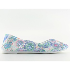 Bailarinas de renda JX60P roxo branco