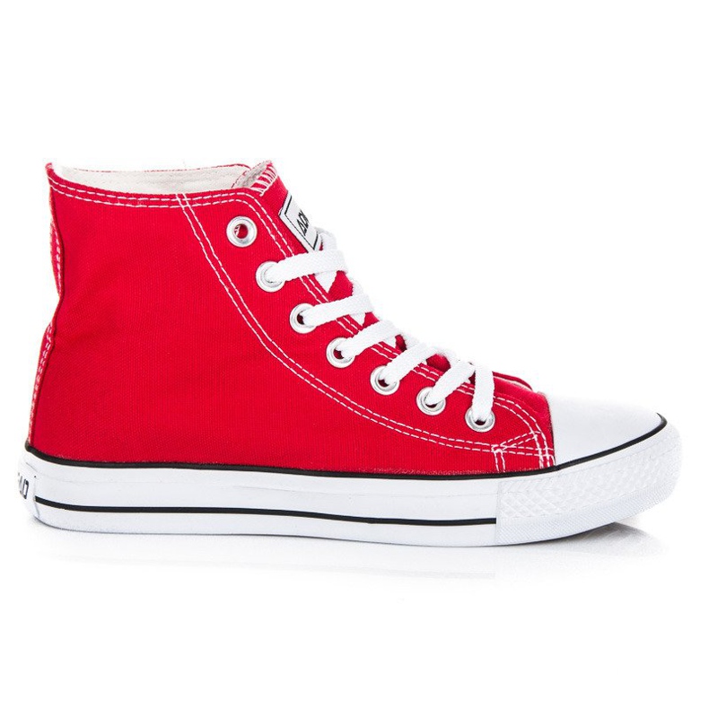 Tênis amarrado acima do tornozelo vermelho