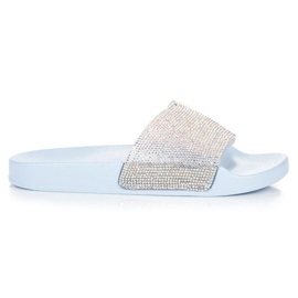 Seastar chinelos com cristais azul