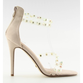 Sandálias bege com alças de silicone Sandálias bege com alças de silicone