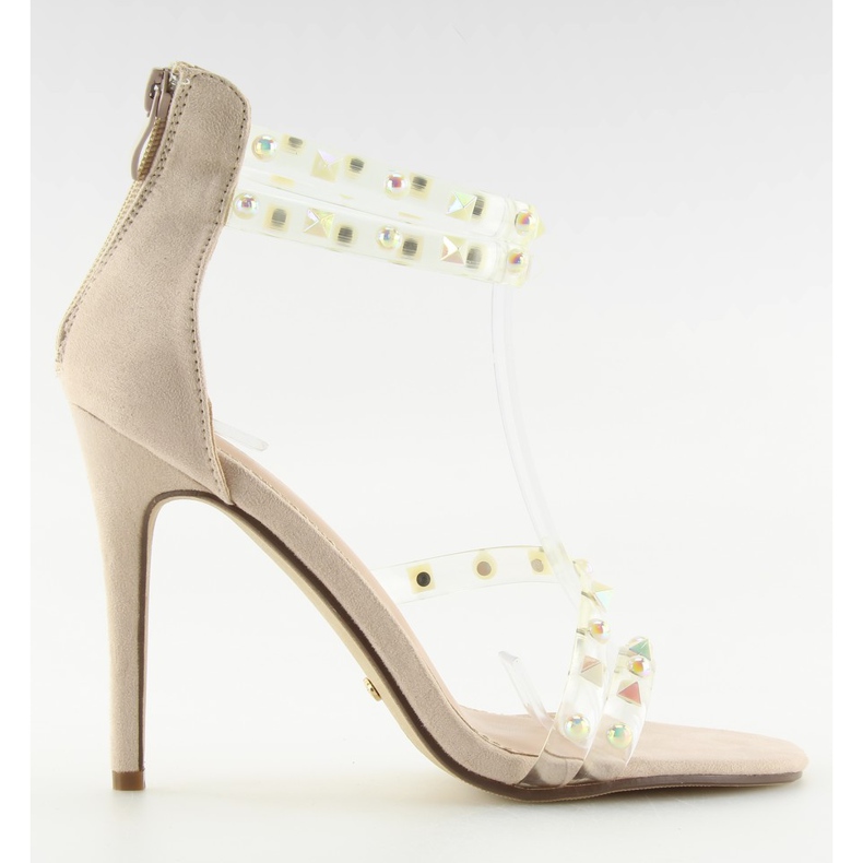 Sandálias bege com alças de silicone