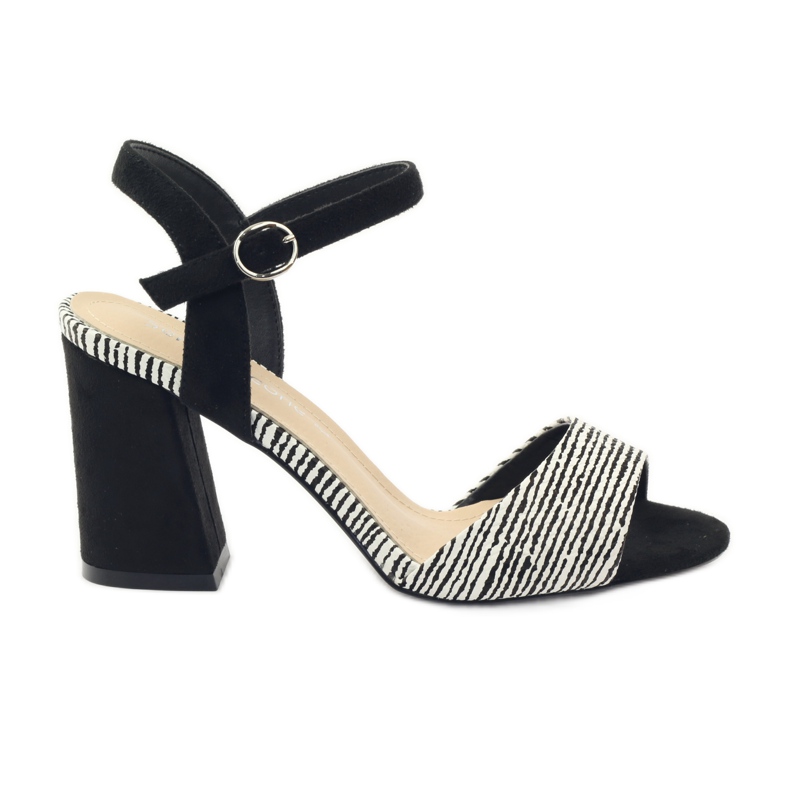 Sandálias no poste Sergio Leone 820 com listras branco preto