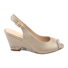 Sandália capuccino dourada Sergio Leone 777 bege marrom dourado