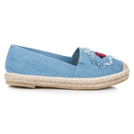 Bestelle Alpargatas jeans com patches azul