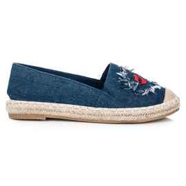 Bestelle Alpargatas jeans com patches azul