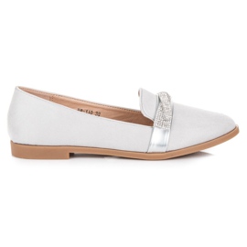 Bestelle sapatos de camurça com cristais cinza Bestelle sapatos de camurça com cristais cinza