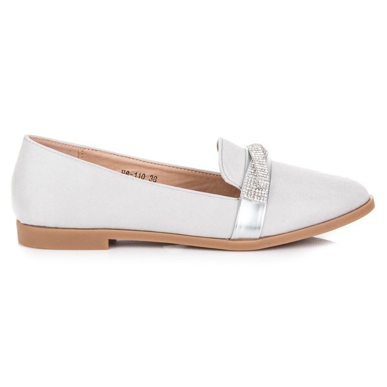 Bestelle sapatos de camurça com cristais cinza Bestelle sapatos de camurça com cristais cinza