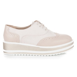 Fgm Paris Brogues amarrados na plataforma marrom