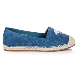 Bestelle Alpargatas azuis com um flamingo azul Bestelle Alpargatas azuis com um flamingo azul