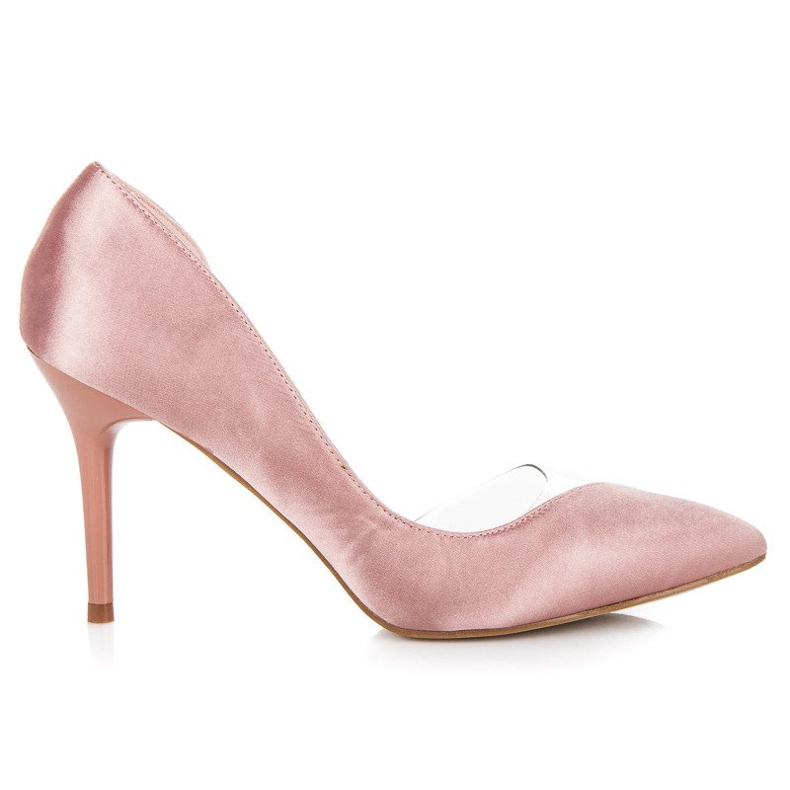 Alfinetes transparentes de cetim rosa