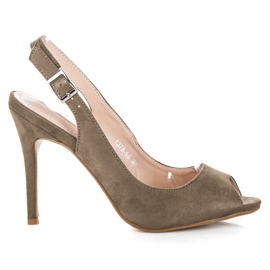 Bestelle Sandália de camurça com salto alto verde