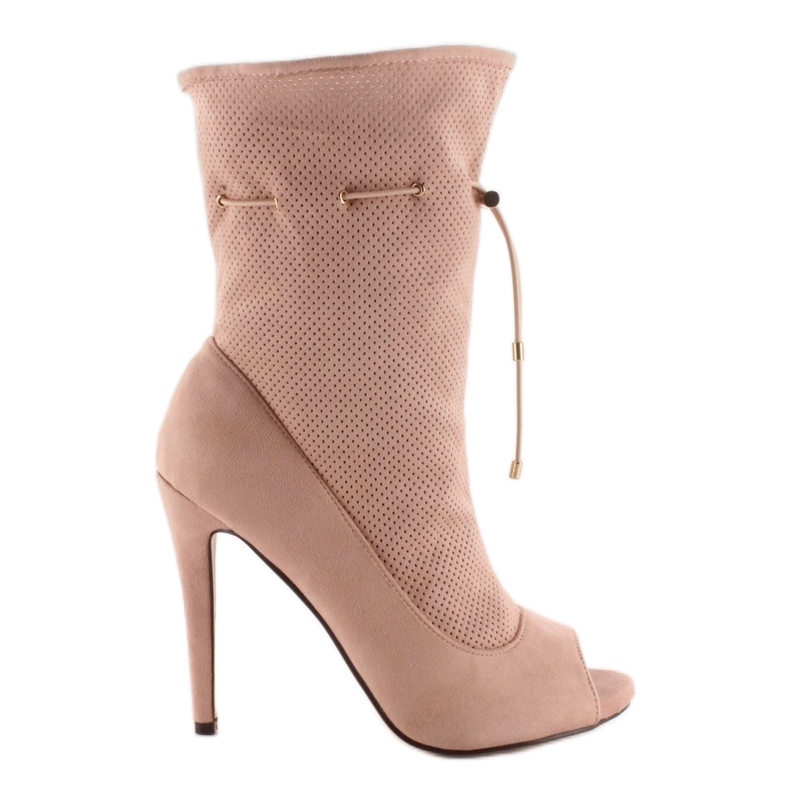 Botas de biqueira aberta SY15 Rosa