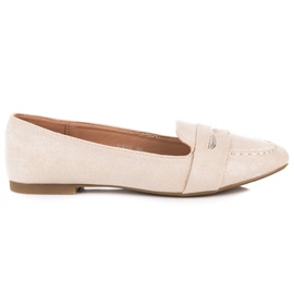Small Swan Mocassins de camurça com glitter bege Small Swan Mocassins de camurça com glitter bege