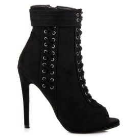 Seastar Botas de ponta aberta amarradas preto