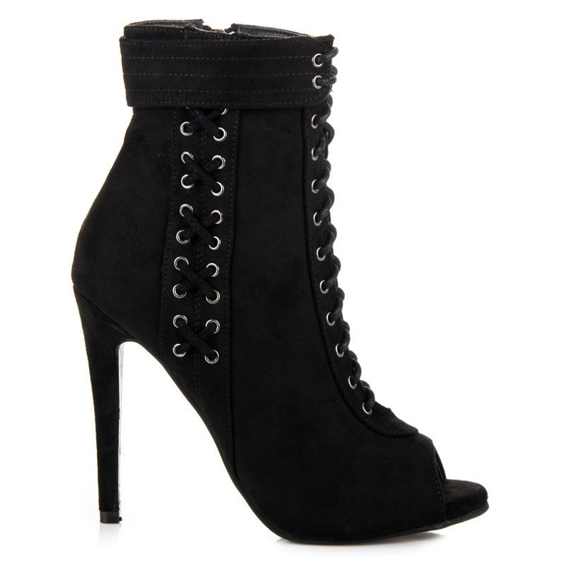 Seastar Botas de ponta aberta amarradas preto