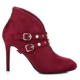 Cm Paris Botas marrons com fivelas vermelho