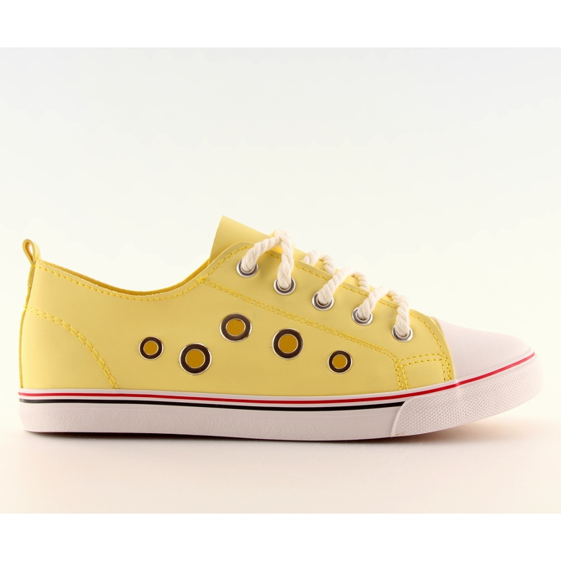 Tênis das mulheres amarelas FG-2767 bege amarelo