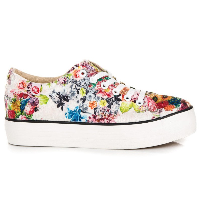 Yes Mile Tênis amarrado com flores multicolorido