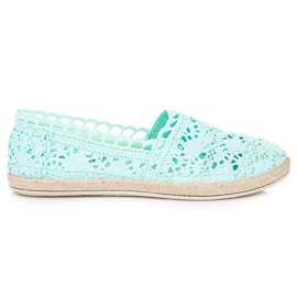 Seastar alpargatas de renda menta verde