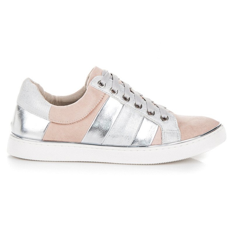 Kylie Tênis de moda amarrado rosa cinza