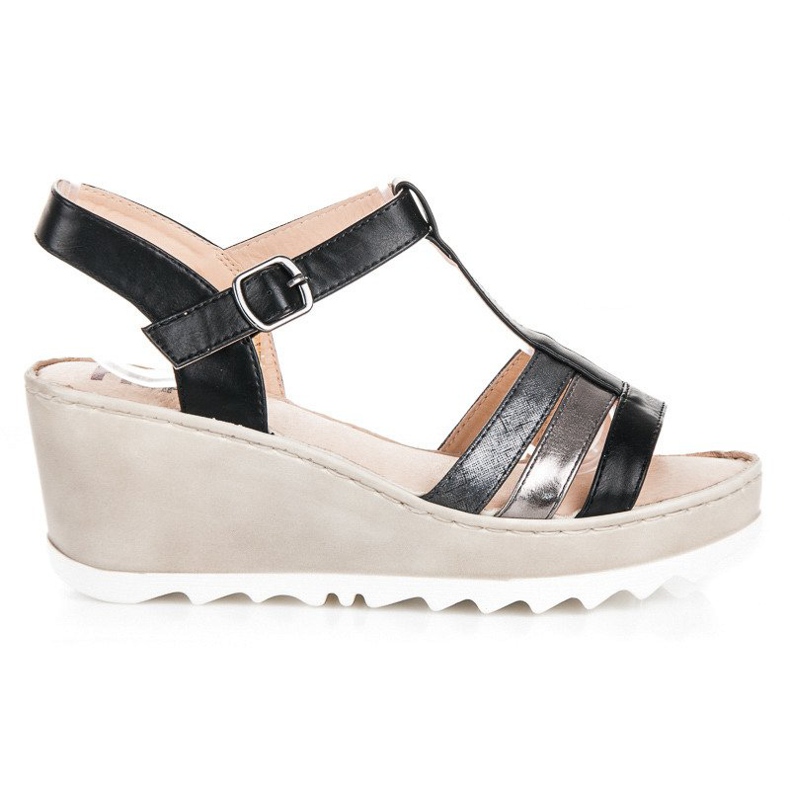 Kylie Sandálias de cunha preto