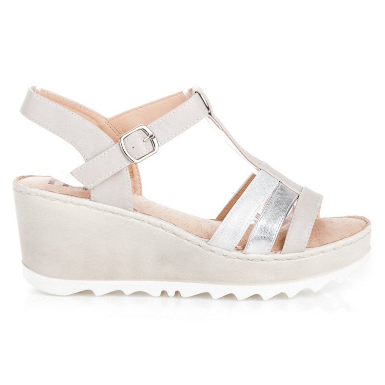 Kylie Sandálias de cunha cinza