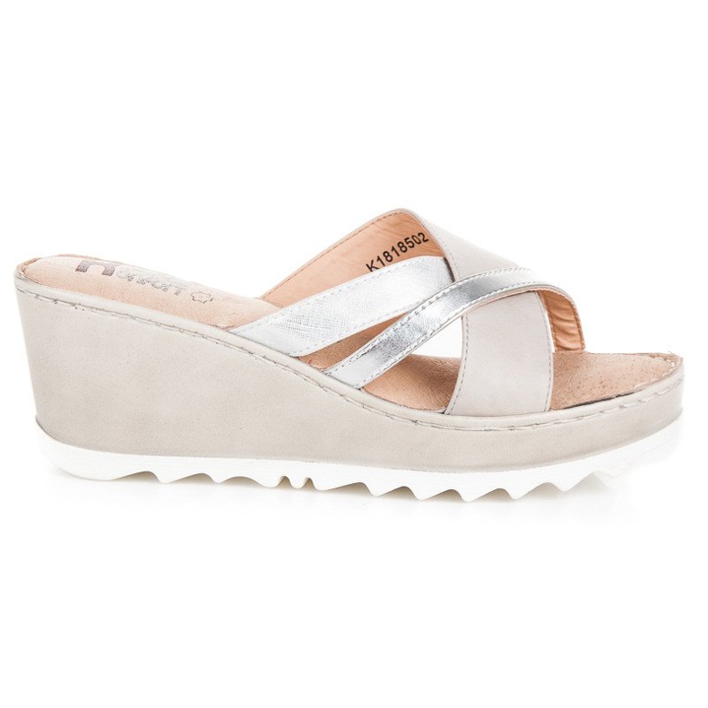 Kylie Chinelos de cunha castanho cinza