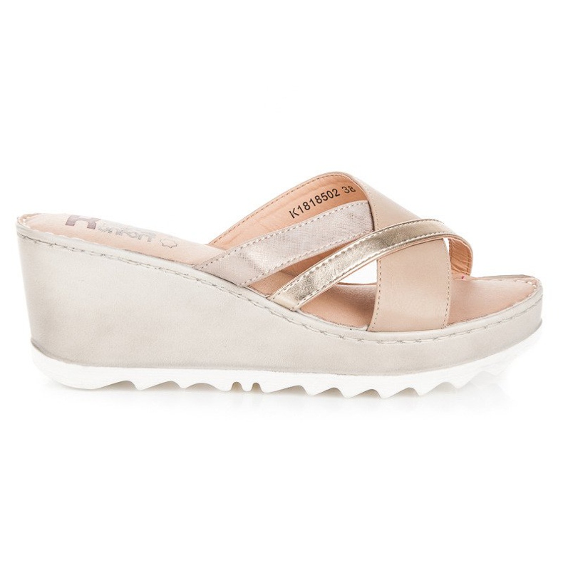 Kylie Chinelos de cunha castanho