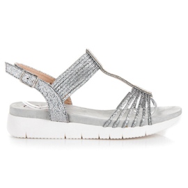 Kylie Sandálias com Cristais cinza