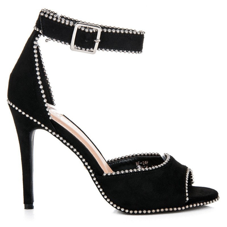 Seastar Sandália de camurça com salto alto preto Seastar Sandália de camurça com salto alto preto